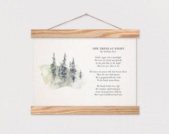 Custom Poem Hanging Canvas - Watercolor Pine Trees - Unique Wall Decor-Unique Gift ART-pix