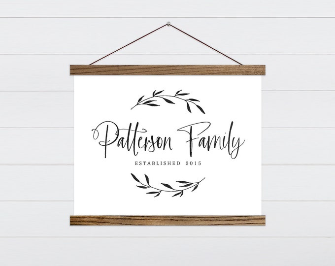 Family Wreath Wall Art - Custom Farmhouse Family Wall Decor
