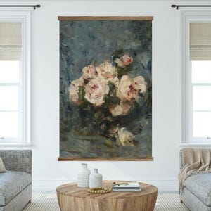 ENORME muurkunst-rozenimpressionistisch ingelijste canvas grote muurkunst - XL