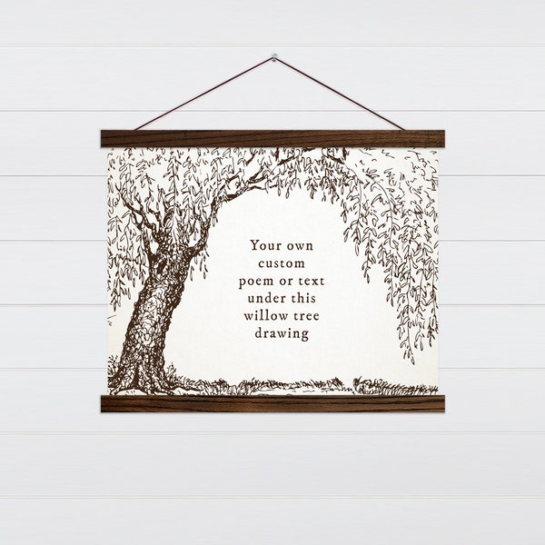 Weidenbaum Gedicht oder Zitat - Dein eigener Text auf diesem benutzerdefinierten Canvas-Pix