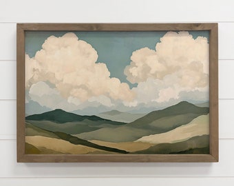 Cumulus Landscape - Rolling Hills Landscape Canvas Art