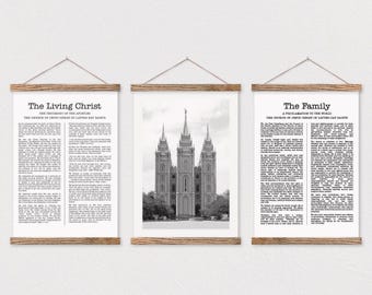The Living Christ & The Family Proclamation and Any LDS Temple Framed Photo Pix-panel