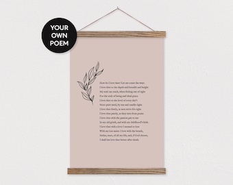 Custom Poem Framed - Leaf Sketch or Any Color & Style You Want - Any Text or Pix