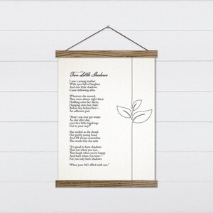 Two Little Shadows Poem Wall Art - Mothers Day Gift - Poem Wall Hanging-pix