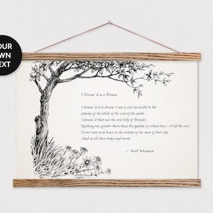 Poème personnalisé avec dessin d'arbre - Images ou texte - Imprimé sur toile avec cadre de suspension ART