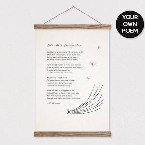 Custom Poem with Stars - Printed on Canvas with Hanger Frame with any Text or Pix