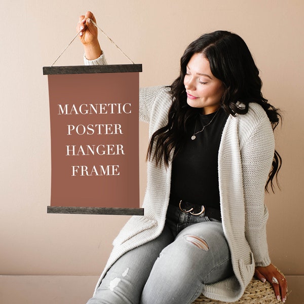 HANGER FRAMES™ - Wooden Magnetic Poster Hanger for Framing Art & Pictures- Poster Hanger- Print Hanger- Wall Hanging- Wooden Poster Hanger