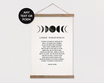 Any Poem - Moon Phases Artwork on Canvas with Frame - Any Pix or Text