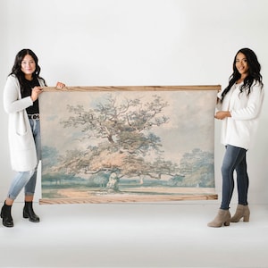Large Oak Tree- Large Hanging Canvas Tapestry with Wood Frame