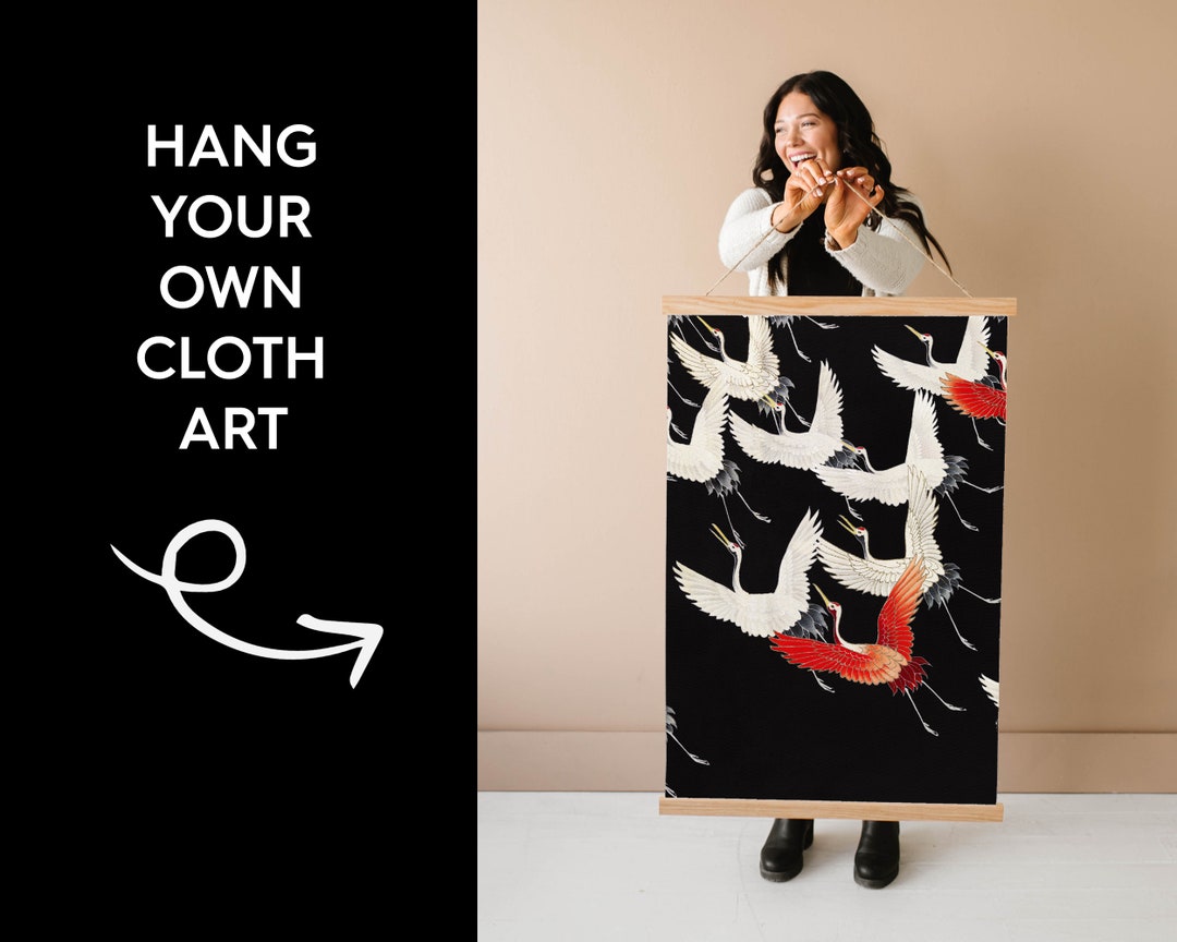 How to Hang Cloth Art Japanese Tengui Textile Art Asian Tapestry Modern