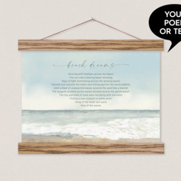 Beach Poem Wall Hanging - Custom Poem Wall Art - ART-pix