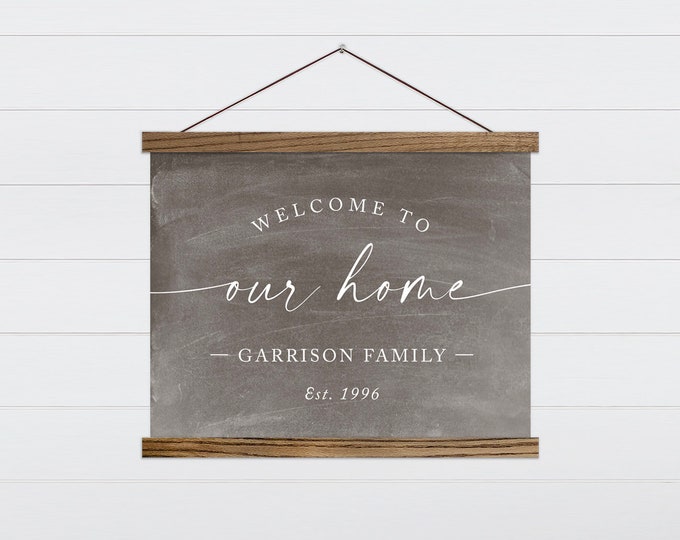 Custom Home Welcome Sign - Gray Farmhouse Welcome Sign