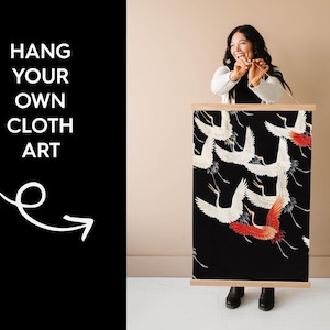 How to Hang Cloth Art - Japanese Tengui Textile Art Asian Tapestry Modern Scroll Anime Fabric