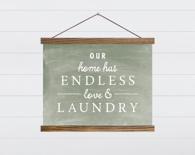 Endless Love & Laundry Wall Art - Rustic Laundry Word Art - Farmhouse Laundry Wall Decor