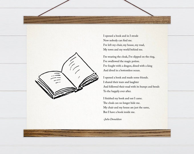 Book Poem- For the Readers and Writers- Farmhouse Poem Wall Art