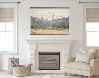 Grande impressão artística de Monet - Pintura da montanha do Vale de Nervia - Tela grande para parede - Decoração de parede grande - GG