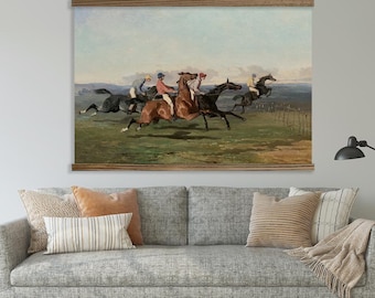 Extra Large Tapestry Painting Print - French Jockeys - Horse Racing Wall Art Canvas - XL