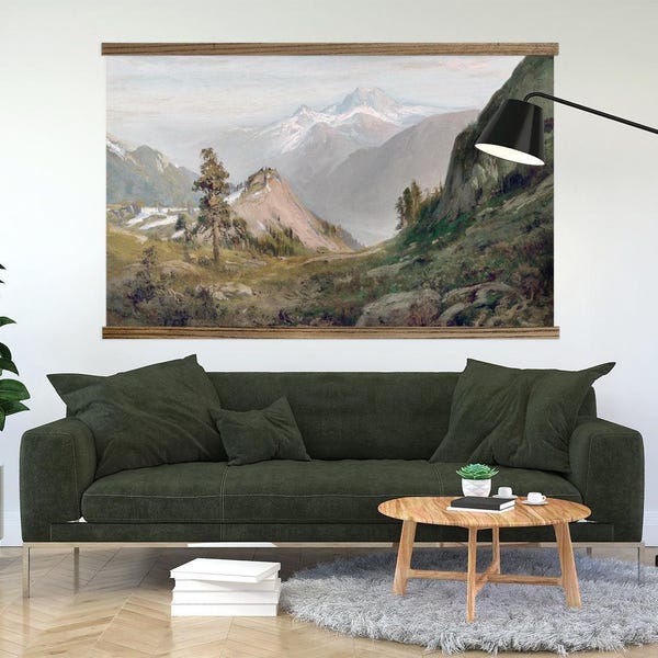 Enorme betaalbare muurkunst - bergtoppen Californië - canvaskunst berglandschap - XL
