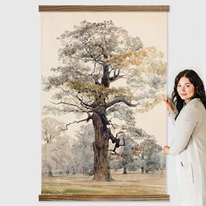 Art for Large Walls - Grand Oak Tree Large Canvas Print - Tall Wall Art for High Ceilings