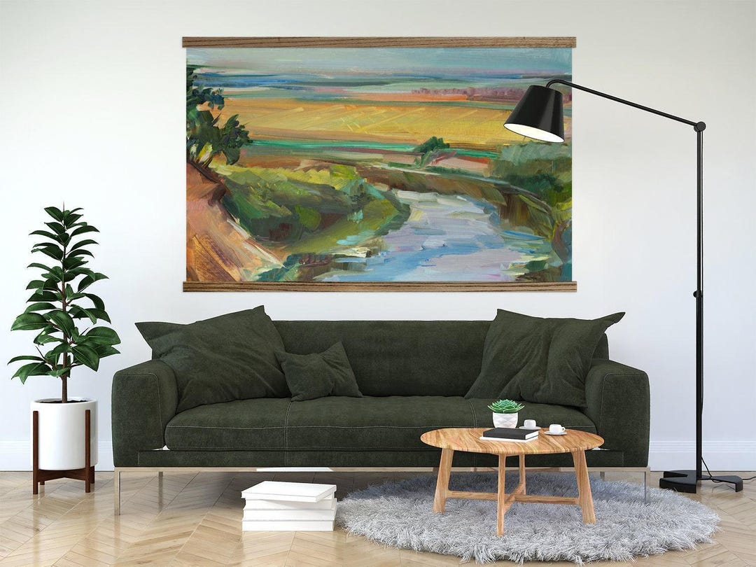 Interior Design for Living Room - Large Canvas Wall Art - River ...