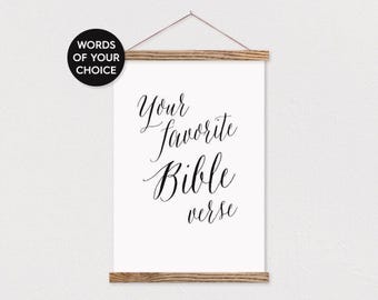 Custom Bible Verse Print with Wood Poster Hanger- Custom Print Pix- Custom Quote- Your favorite bible verse-Poster Hanger