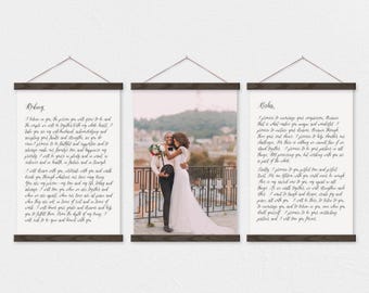 Wedding Vows and Photo Canvas - Anniversary Gift Set - any text or pix-panel