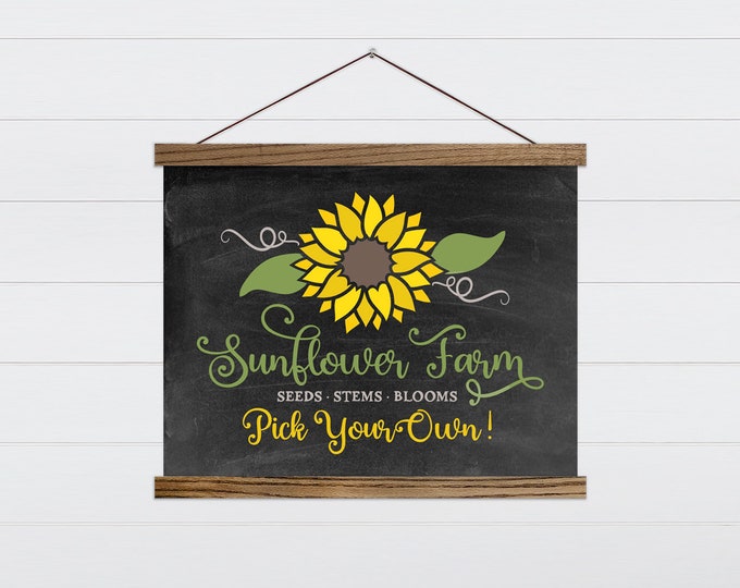 Sunflower Farm Wall Art - Sunflower Sign - Farmhouse Sunflower Wall Hanging
