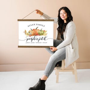 Custom Pumpkin Patch Sign - Family Names - Canvas & Wood Wall Decor