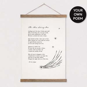 Custom Poem with Stars - Printed on Canvas with Hanger Frame with any Text or Pix