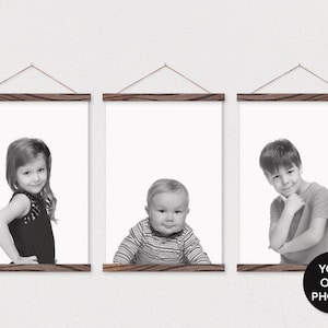 Your own Photo- Set of 3 Canvas Prints -Poster Hanger Frames-Little Boys Room- Little Girls Room-Playroom Wall Decor-pix-panel