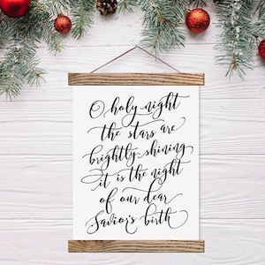 O Holy Night Canvas Hanging Farmhouse Sign - Christmas Decor
