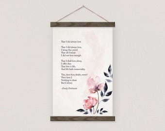 Custom Poem Hanging Canvas - Watercolor Black and Red Flower - Beautiful Gift for Wife or Girlfriend-pix