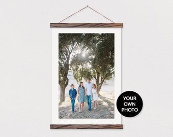 Individuelles Portrait Foto Gedruckt auf Leinwand mit Holz Poster Rolle Rahmen- Ihr eigenes Foto Pix-Familien Zimmer Benutzerdefinierte Foto-Poster Aufhänger