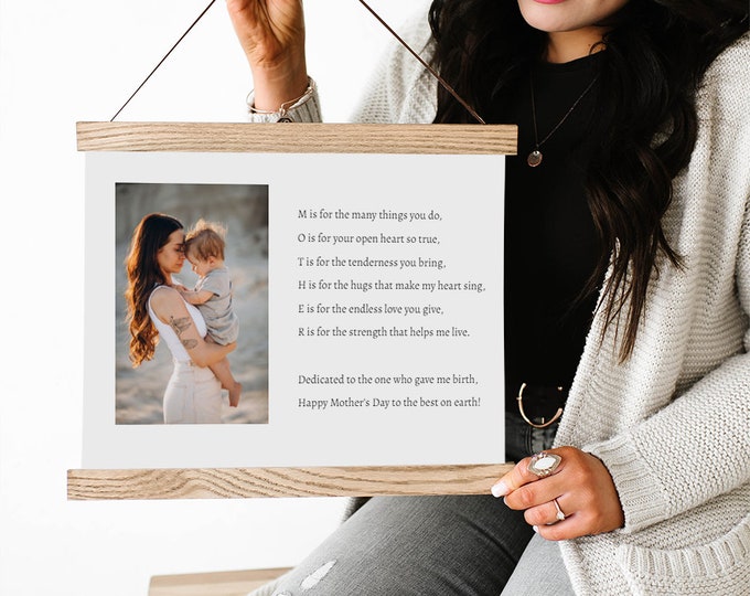 Mother's Day Acrostic Poem- Gift Idea for Mom- Mom's Birthday- Photo Poem Gift for Mom-pix