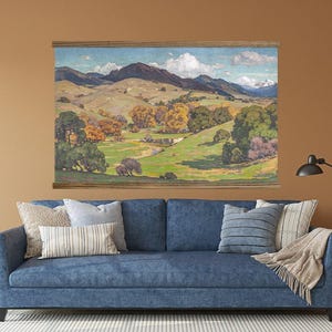 Over the Couch Wall Decor - California Summer Landscape - Nature Canvas Art - Framed Art - XL