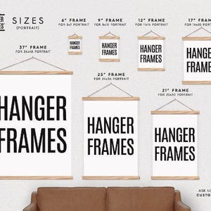 14 Sizes of Poster Hanger Frames - Wooden Magnetic Picture Frames - Perfect for any size print!