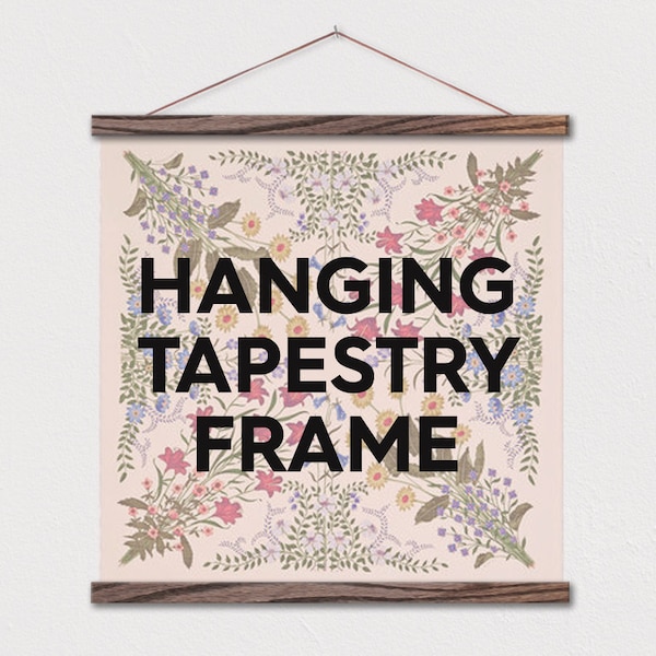 Tapestry Frame - Hanging Magnetic Wood Hanger Frames for Scarf or Fabric Tapestry