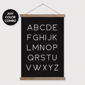 Modern Alphabet Wall Hanging - Black Canvas Or Choose Any Color!