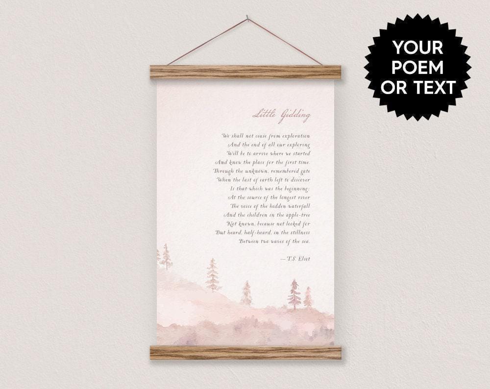 Soft Hillside Wall Art - Simple Hillside Custom Poem - Custom Wall Hanging-pix