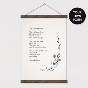 Custom Flower Poem Art Print on Canvas With Hanger Frames - Etsy