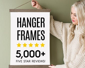 Best Selling Poster Hanger! Handmade in the USA - Solid Oak Wood and Strong Magnets