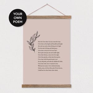 Custom Poem Framed - Leaf Sketch or Any Color & Style You Want - Any Text or Pix