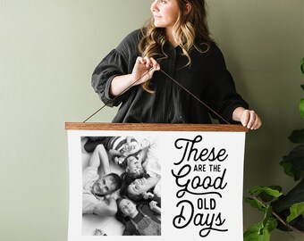 Good Old Days Family Canvas-  Hanging Canvas Photo and Poem- Sentimental Custom Gift for Family-pix