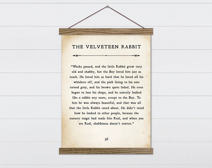 The Velveteen Rabbit Wall Sign - Farmhouse Nursery Decoration