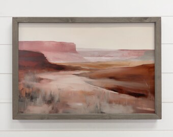 Red Rock Abstract Painting - Nature Landscape Canvas Artwork