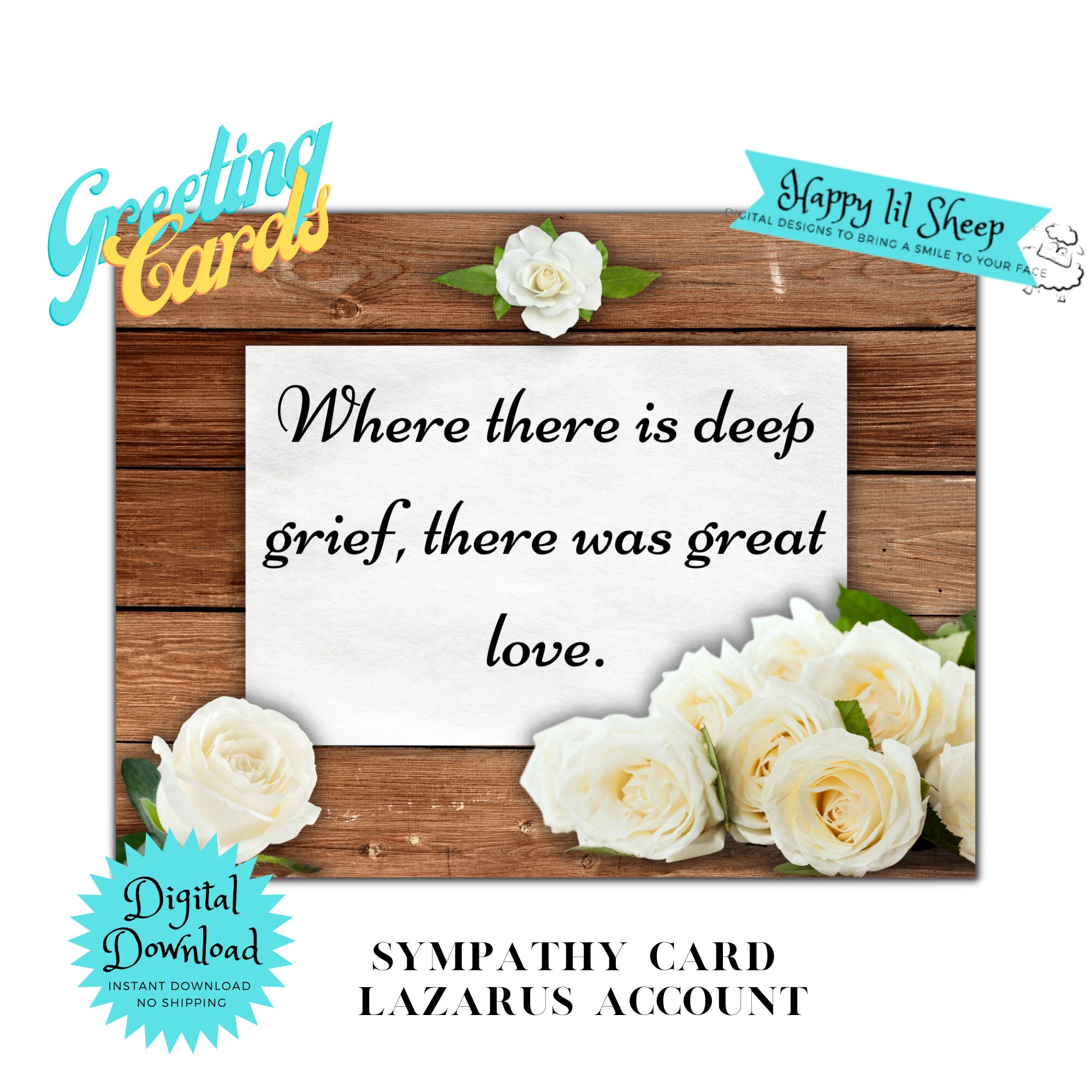 sympathy card lazarus account jw cards quarter fold card etsy