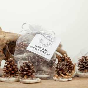 Natural pinecone firelighters