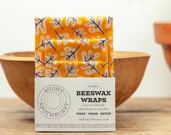 Beeswax wraps starter pack of 3, Reusable sandwich wrap, Beeswax Clingfilm, Zero waste, Eco friendly wrap, Beeswax cloth, Eco friendly gift