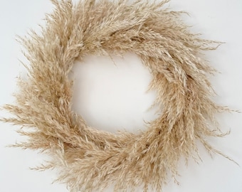 Couronne de la pampa, couronne de fleurs séchées, couronne bohème, herbe de la pampa, couronne de Noël