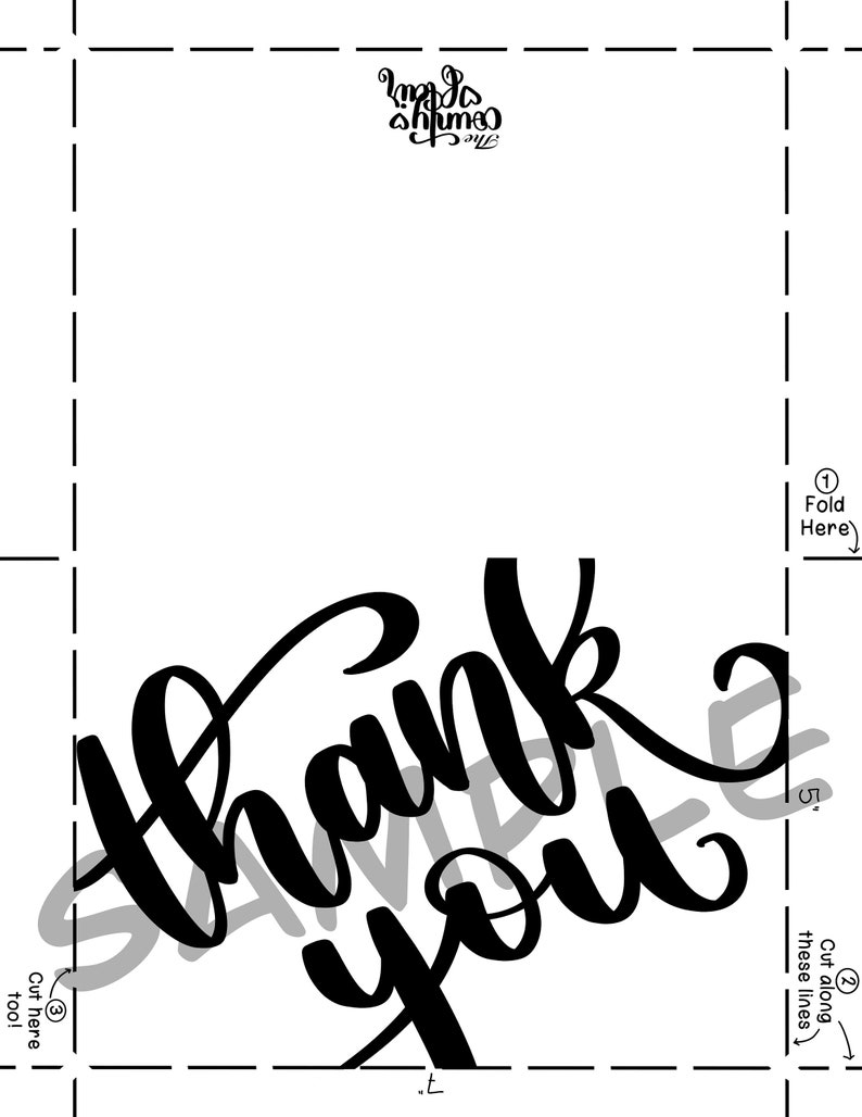 PRINTABLE Thank You Card | 5x7 | Handlettered | Instant Download PDF - Etsy